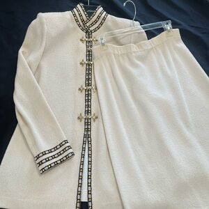 St. John Collection Cream Midi Skirt for Cocktail
